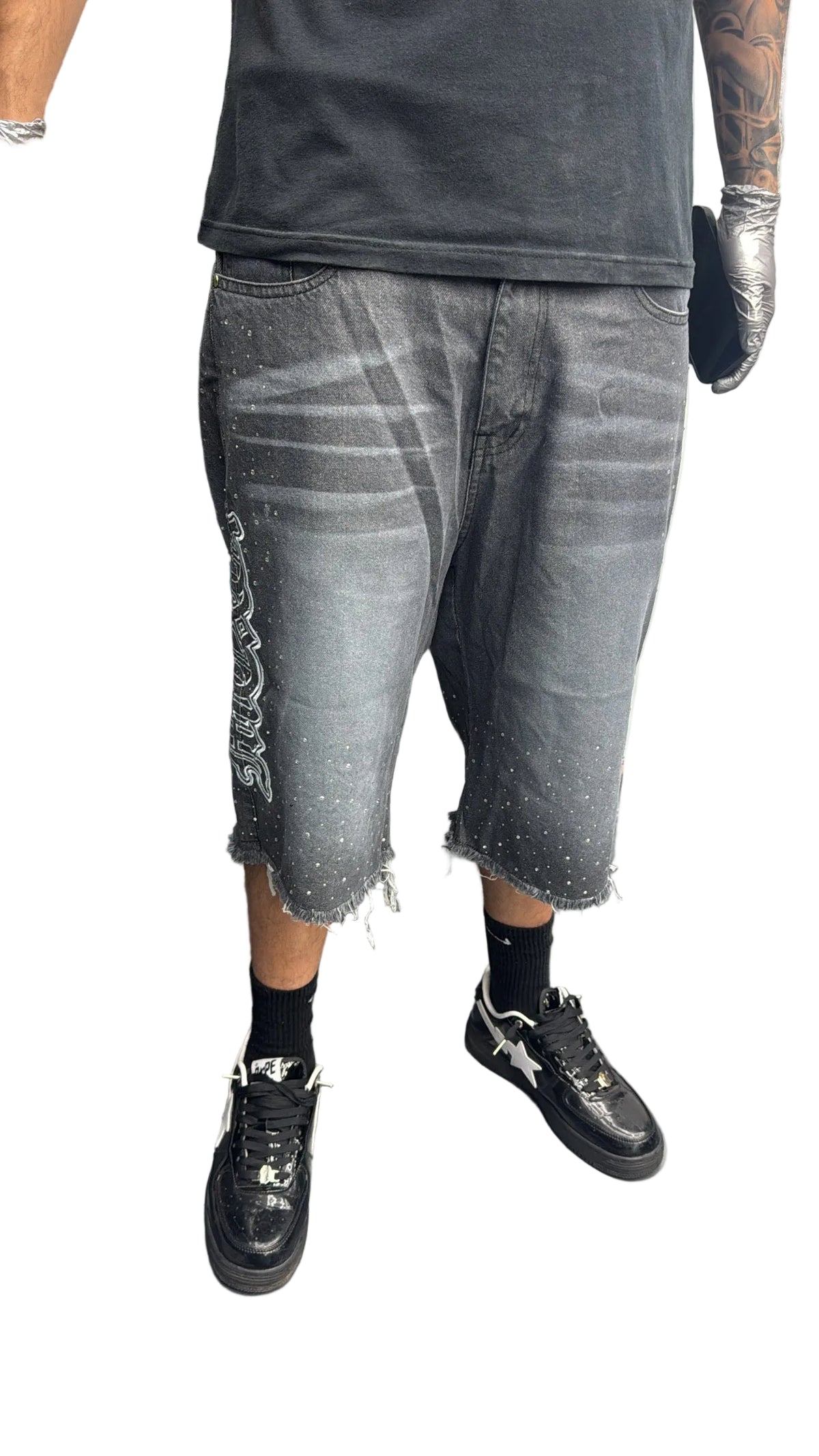 light grey Denim Shorts
