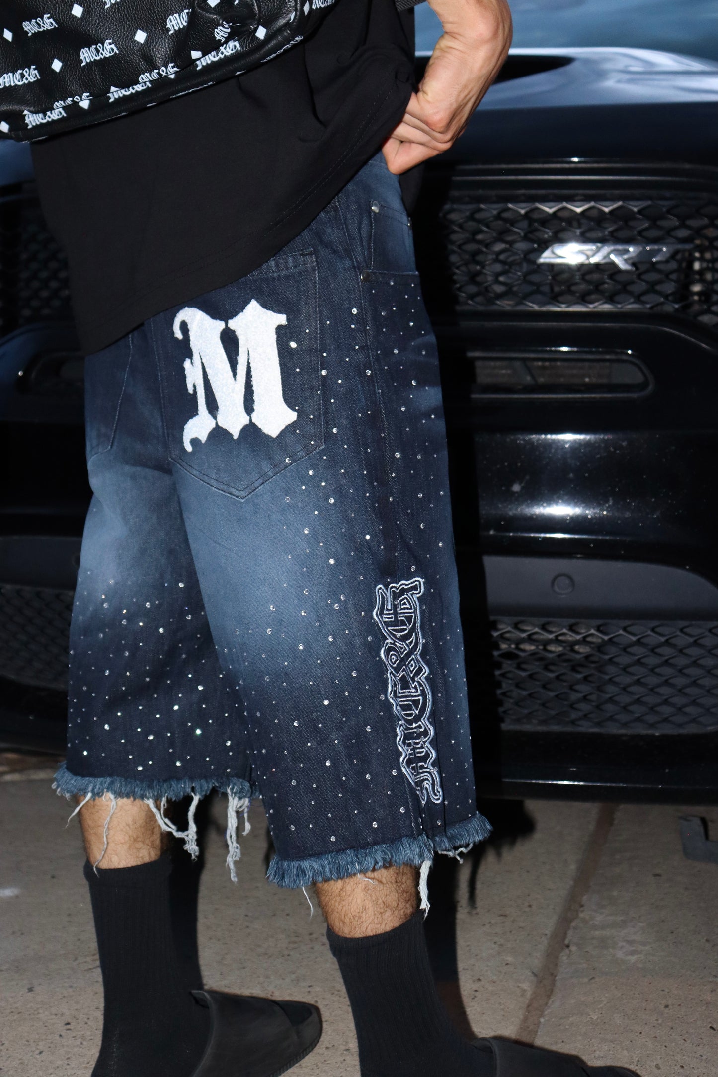 Dark Blue Denim Shorts