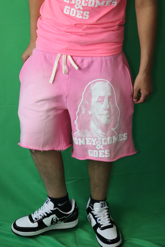 Pink Shorts Glow In The Dark “MoenyComes&Goes”