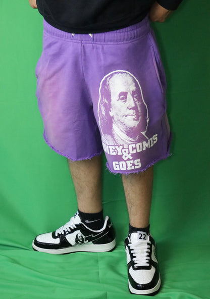 Purple Shorts Glow In The Dark “MoenyComes&Goes”