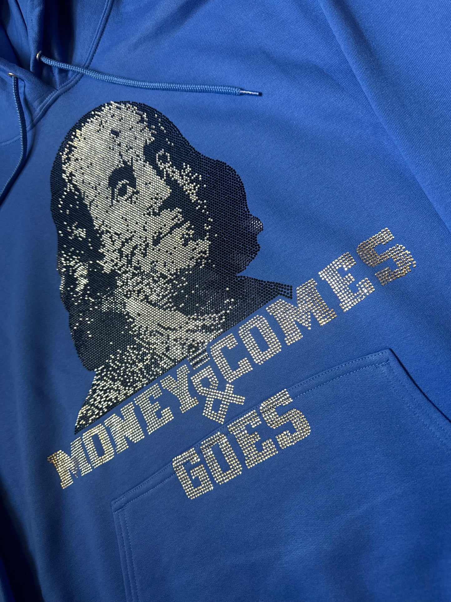MONEY COMES N GOES RHINESTONE HOODIE